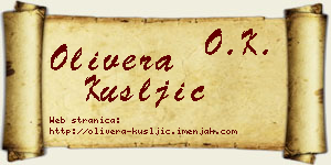Olivera Kušljić vizit kartica